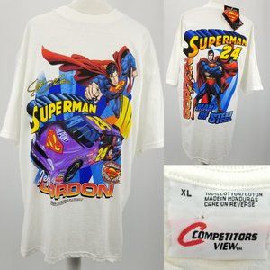 Vtg NWT 1999 NASCAR 90s Jeff Gordon Superman T-shirt Mens XL Competitors View